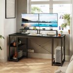 ODK 48 inch Computer Desk with Monitor Shelf and Storage Shelves, Writing Desk, Study Table with CPU Stand & Reversible Shelves, White - Image 4